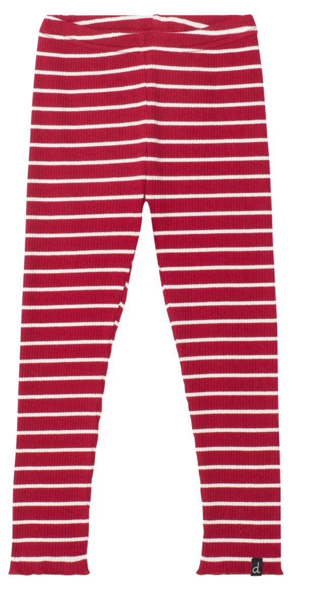 Striped Rib Legging Riu Red