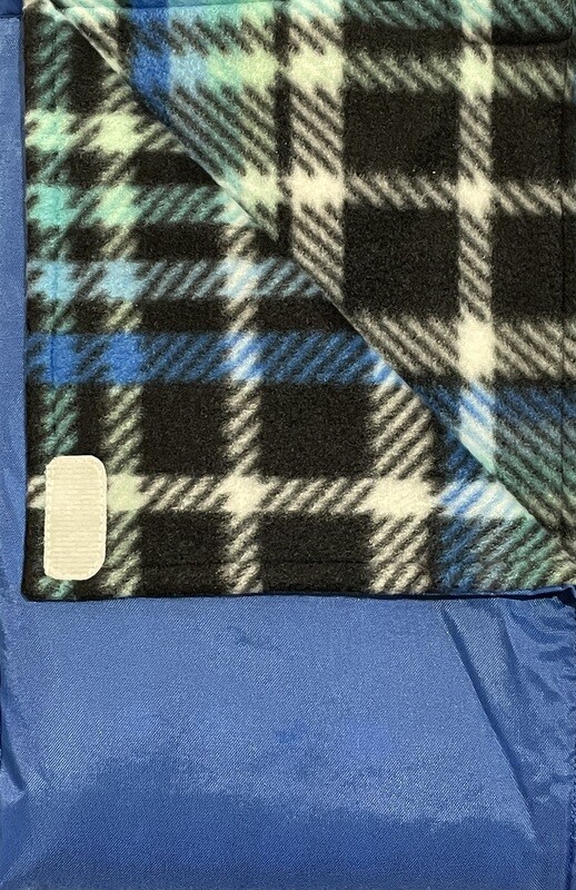 MROB black/aqua/blue plaid on roo blue