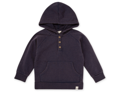 French Terry acid wash hoodie navy