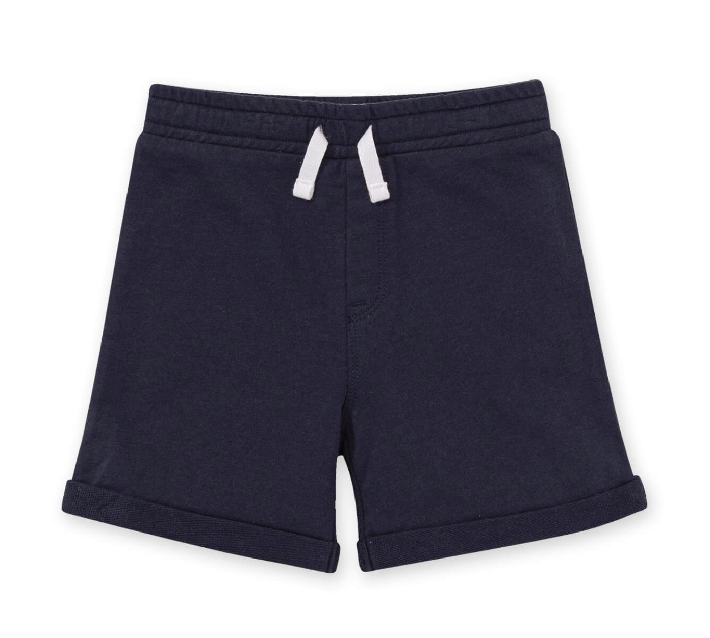 french terry rolled cuff shorts navy