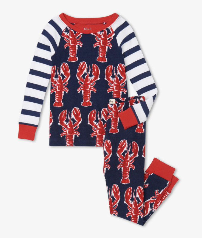 Marine Lobsters Organic Cotton Raglan Pajama Set