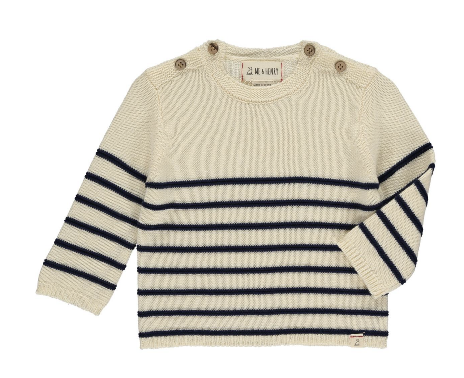 BRETON toddler sweater cream/navy stripe