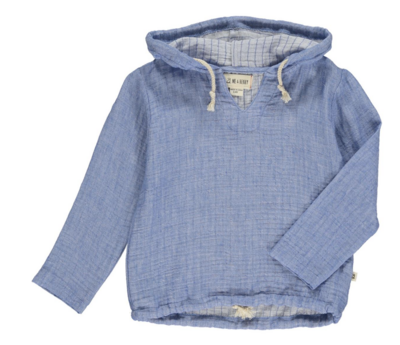 ST.IVES Gauze hooded top blue
