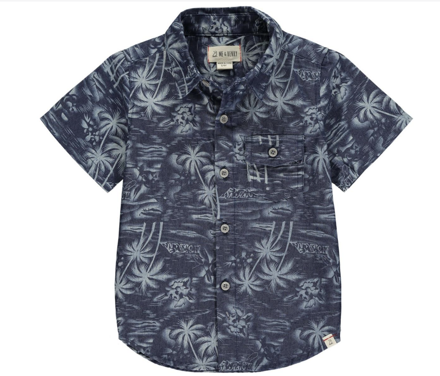 NEWPORT short sleeved shirt dark chambray Hawaii