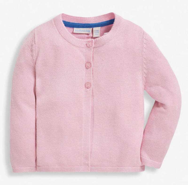 Basic Cardigan pink 0-3 mos.