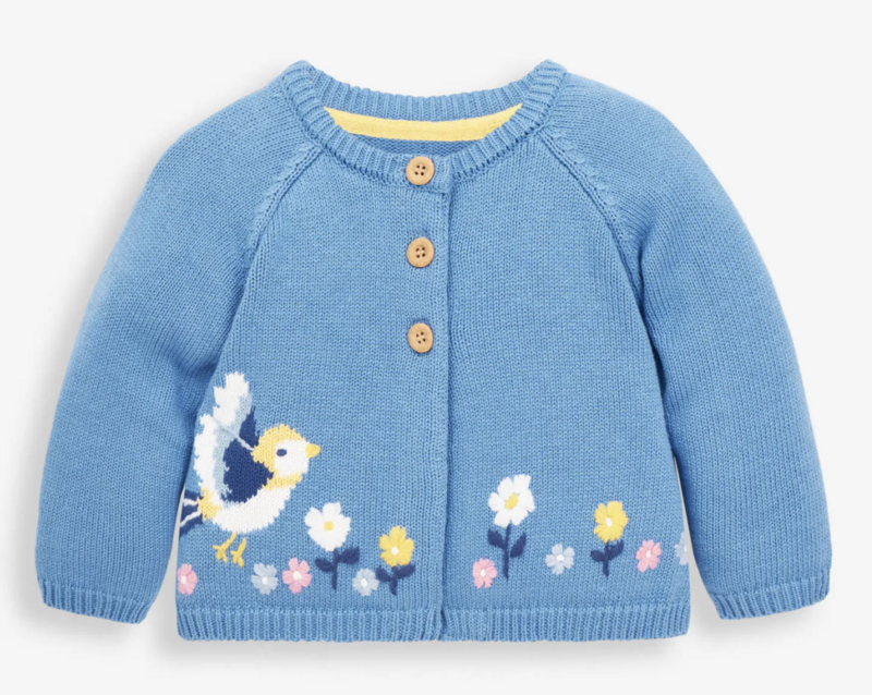 Bird Cardigan blue 18-24 mos.