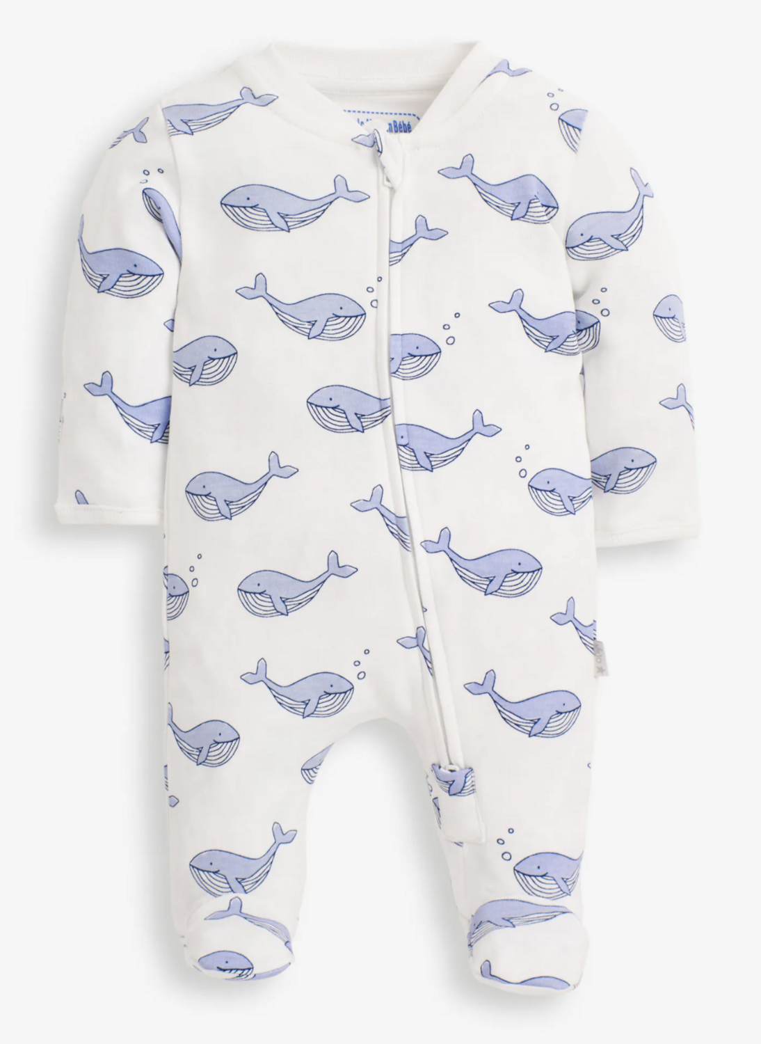 Whale Print Zip Sleepsuit  6-9 mos.