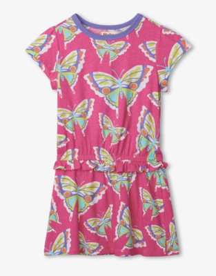 Botanical Butterflies Ruffle Waist Dress