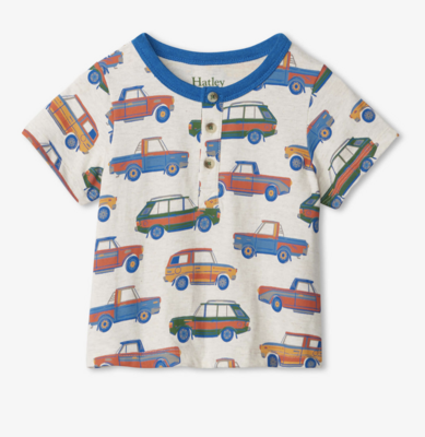 Vintage Cars Baby Henley