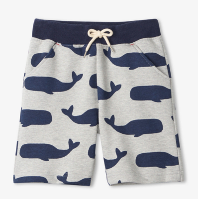 Nautical whales terry shorts