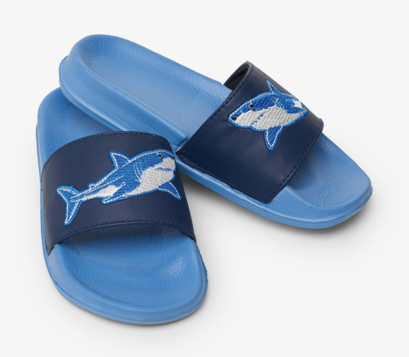 deep-sea sharks slide on sandals