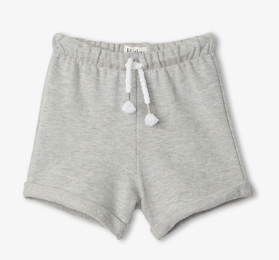 Grey French terry baby shorts