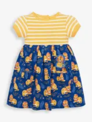 Stripe and Lion Print Pet in Pocket Dress 18-24 mos.