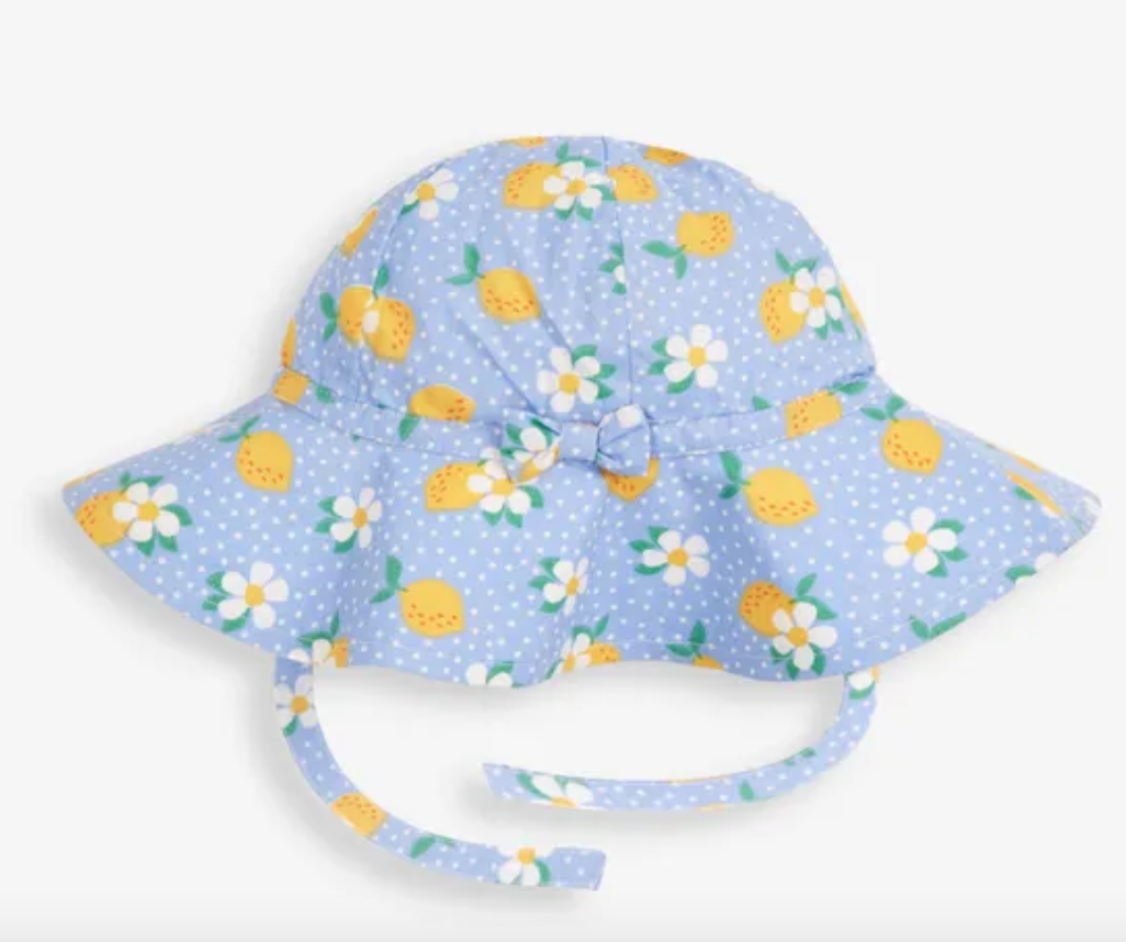 Lemon Floral Floppy Sun Hat 3-6 years