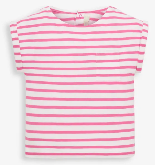 Breton Drop Shoulder T-Shirt pink 4/5