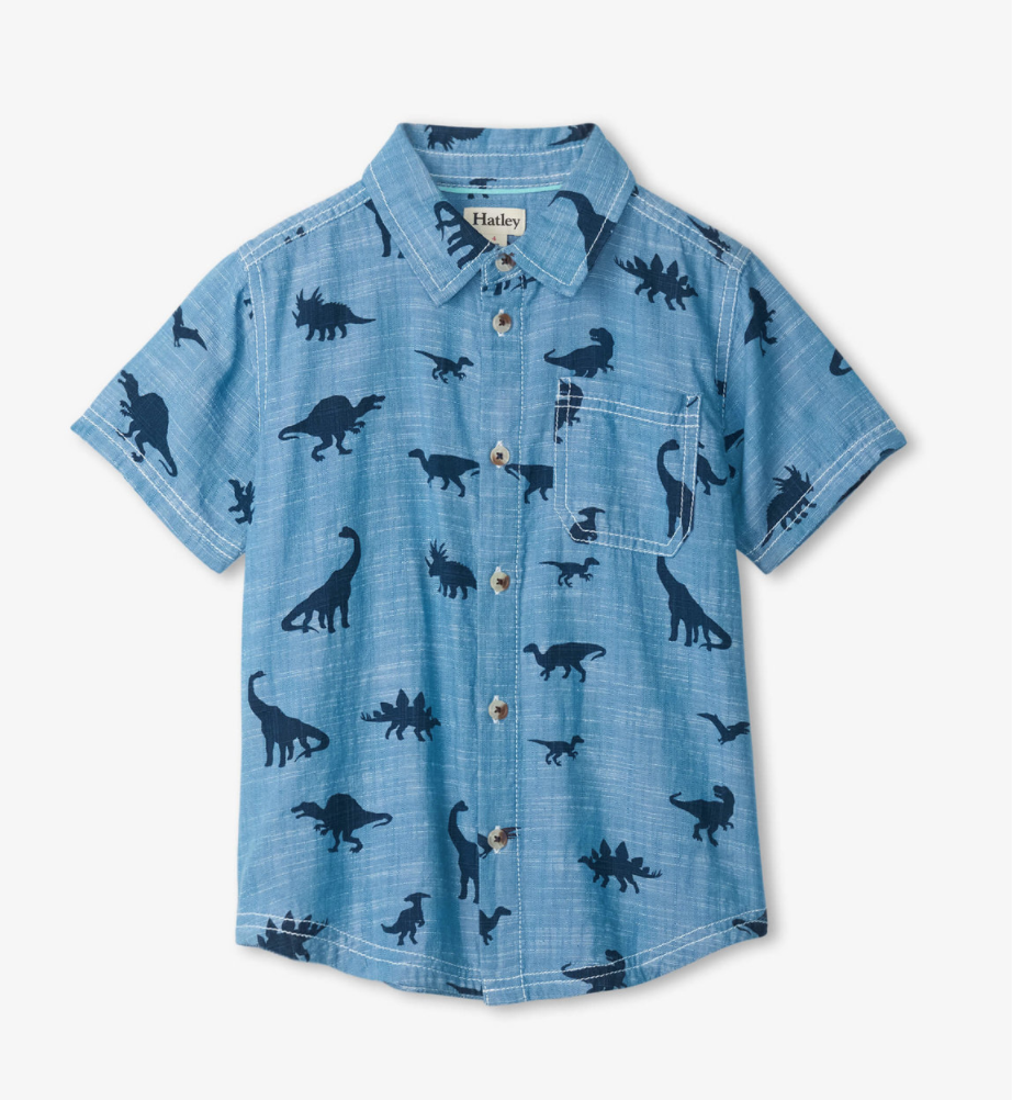Dino Silhouettes Short Sleeve Button Down