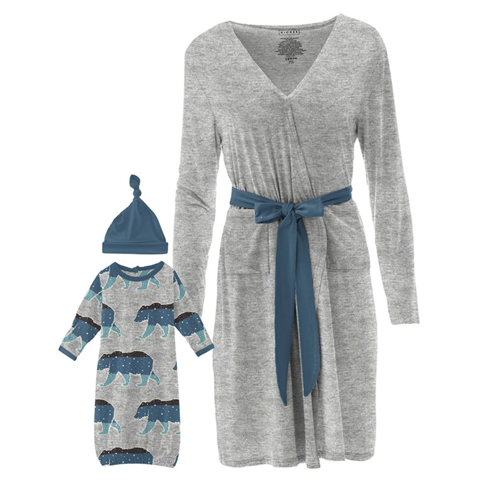 Heather Mist Maternity Robe/Layette Gown Set