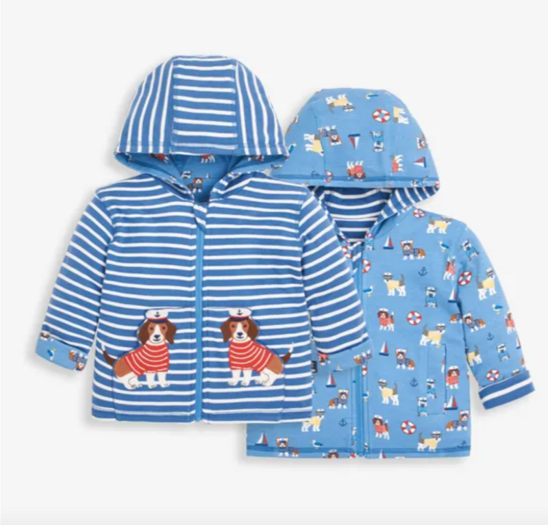 Nautical Dog Applique Reversible Hoodie 4/5