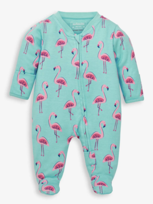 Flamingo Print Zip Sleepsuit 6 - 9 mos
