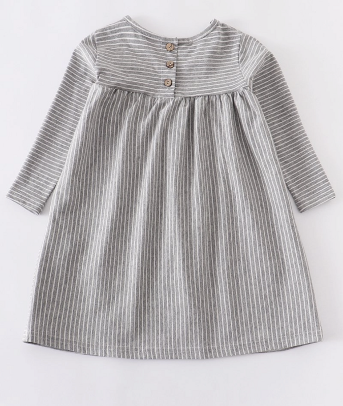 green stripe pocket dress