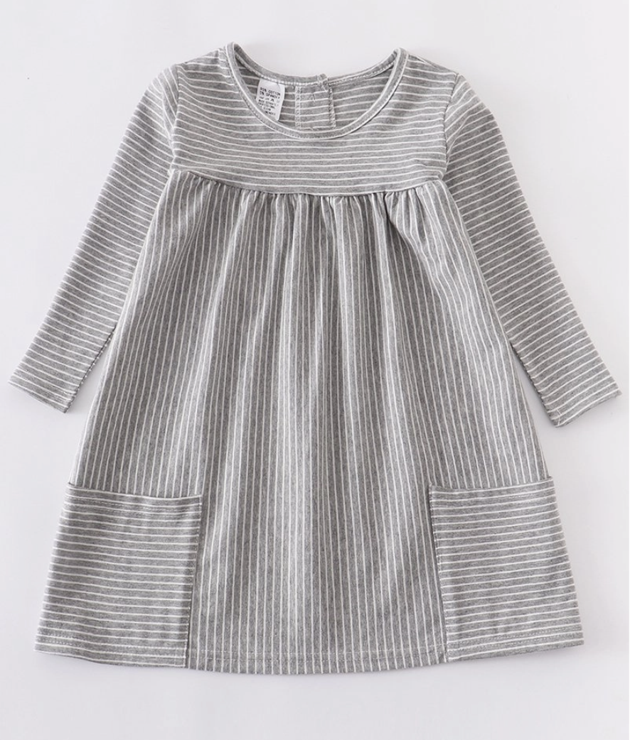 green stripe pocket dress