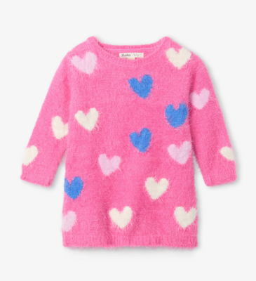 confetti hearts fuzzy baby dress