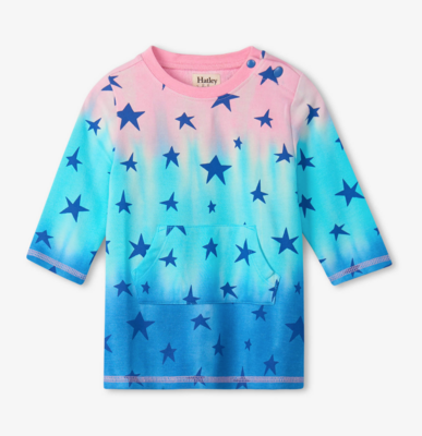ombre stars french terry baby dress