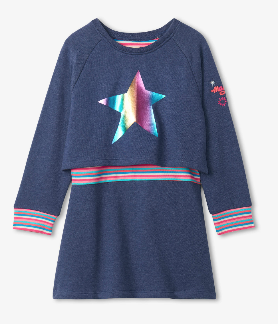 Brilliant star rib dress