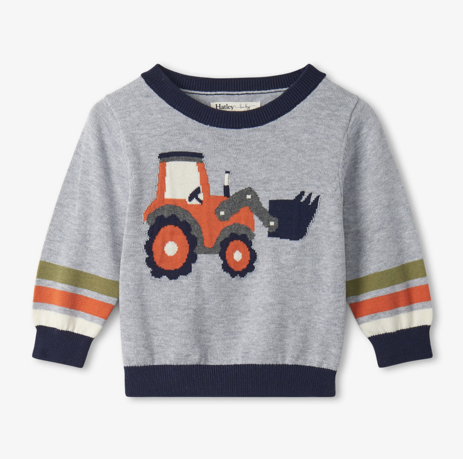 Tractor baby sweater grey