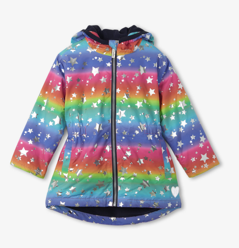 gradient rainbow microfiber rain jacket