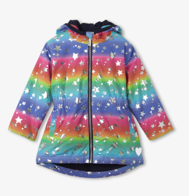 gradient rainbow microfiber rain jacket