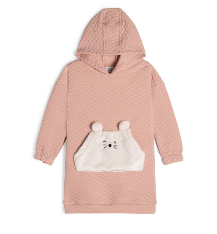 Long Sleeve Hooded Quilted Dress E20H90