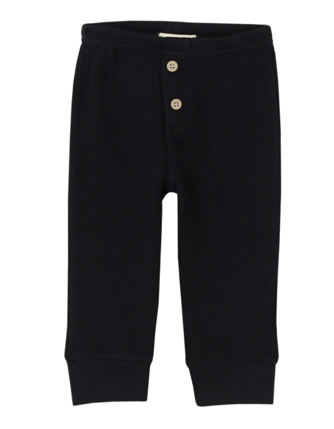 Thermal pull on pants with buttons black
