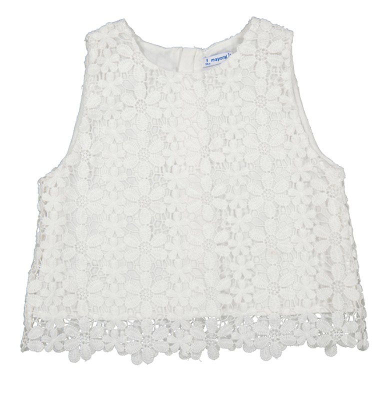 White Guipure Top 6064