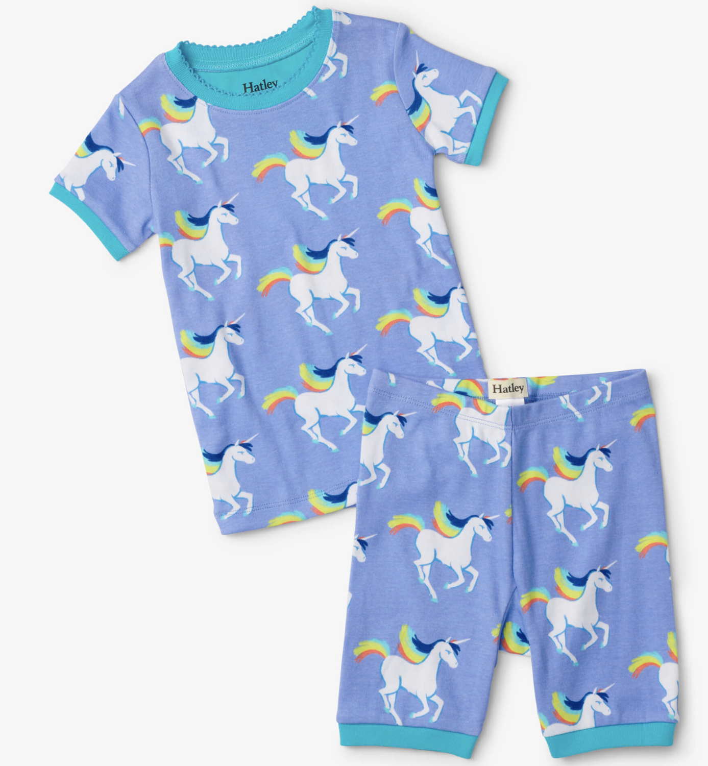 Galloping unicorns short pajama set