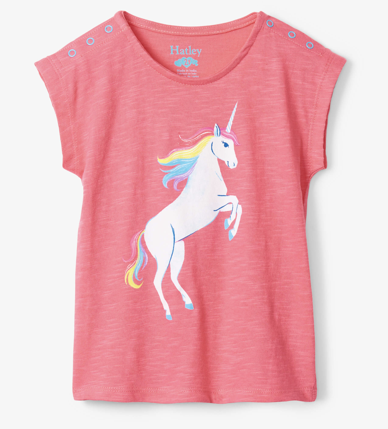Bubblegum unicorn toddler snap up tee