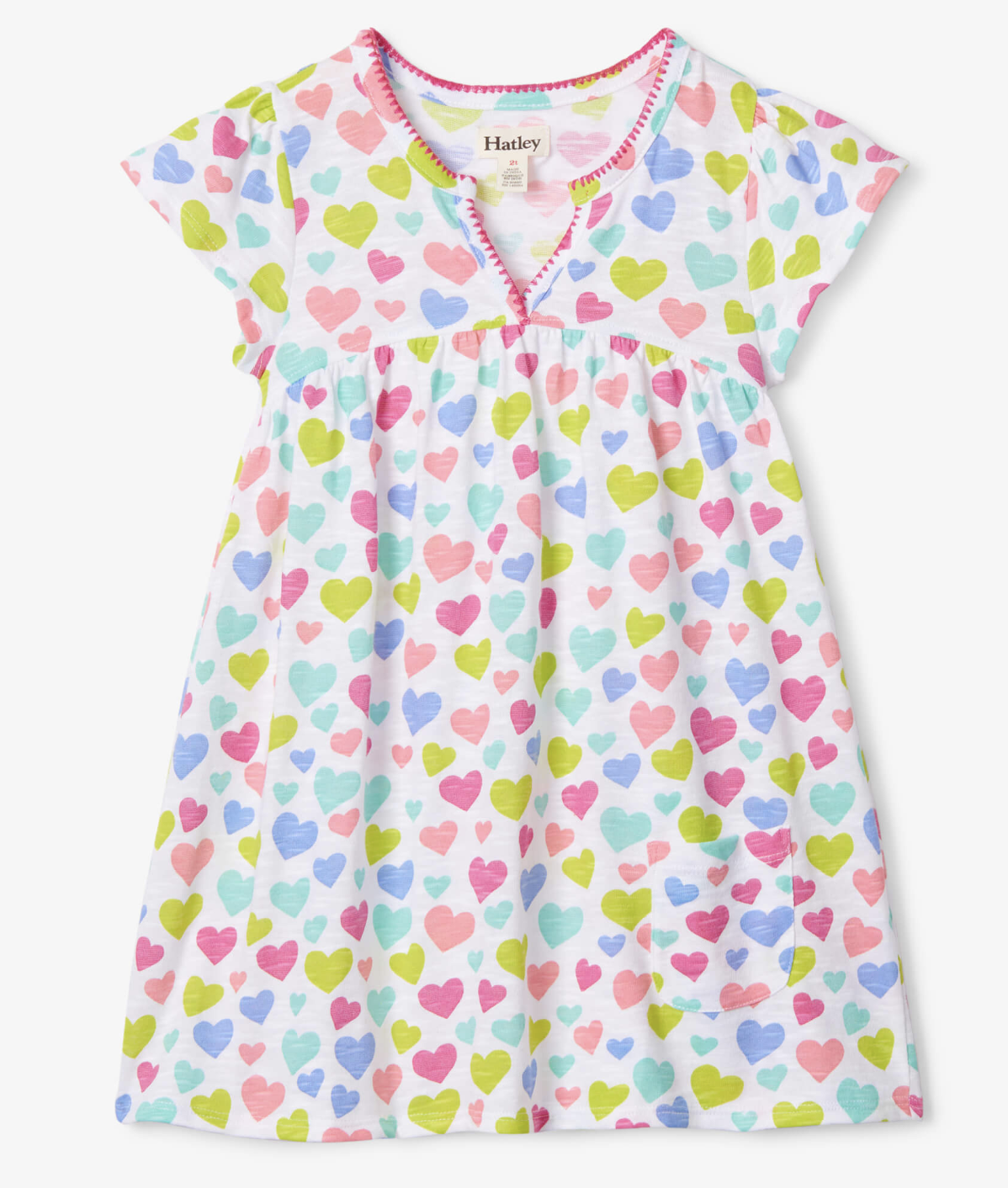 Bubble hearts toddler pocket puff dress