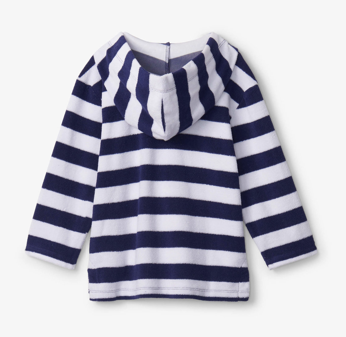 Nautical stripes terry pull over hoodie