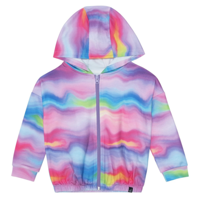 Watercolor Waves Zipper Hoodie