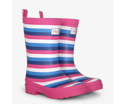 Summer Stripe Matte Rain Boots