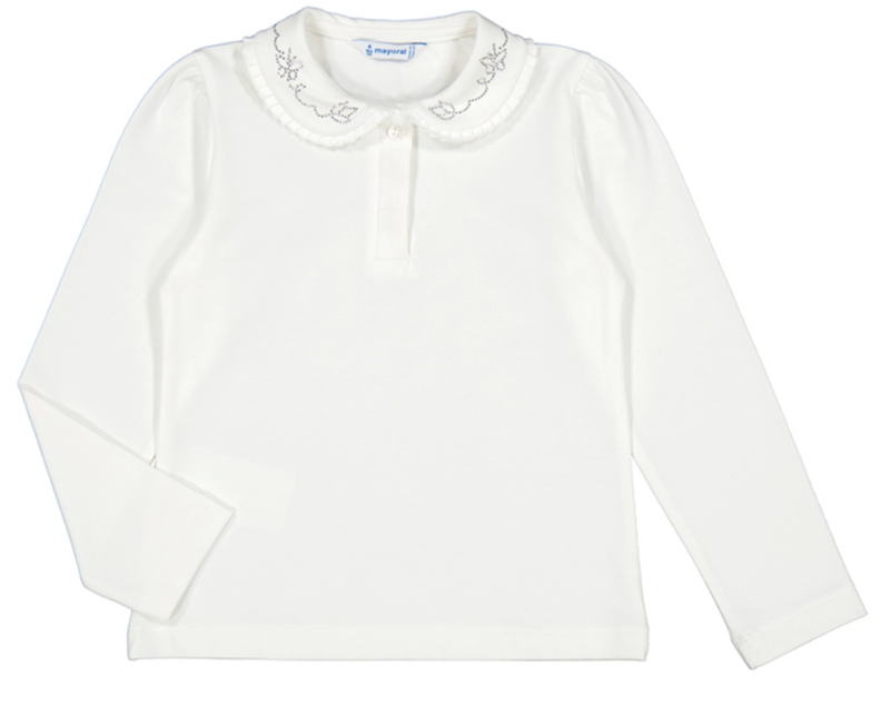 131 peter pan collar l/s top