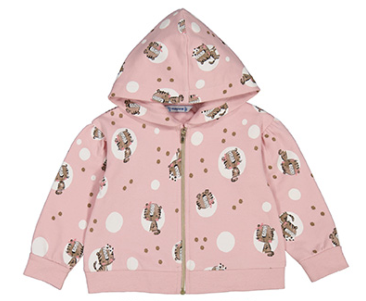 2869 infant tiger hoodie pink