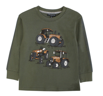 tractor stack with tire sleeve olive