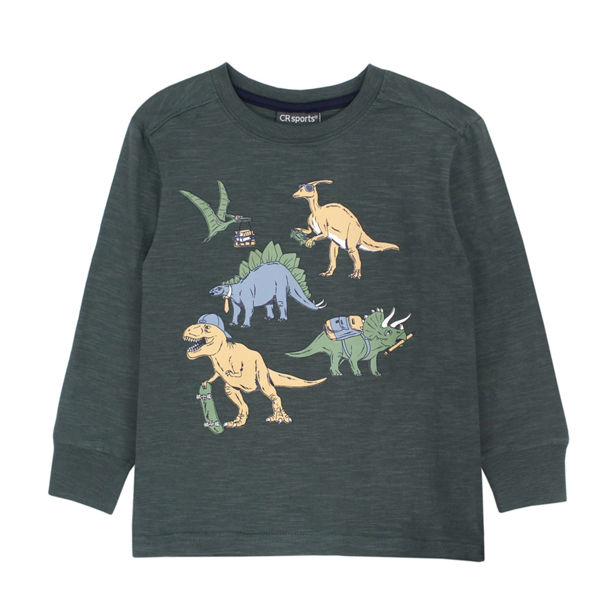 Multi dinos l/s top forest green