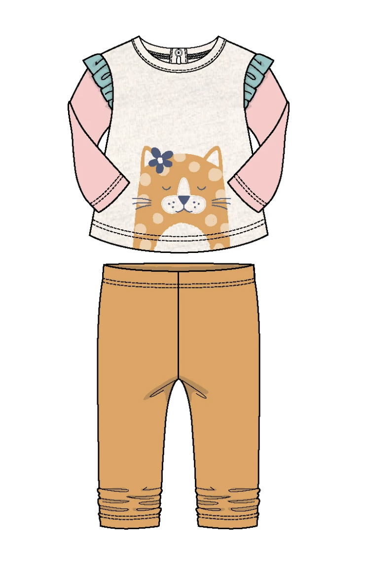 Color block tiger top w/leggings