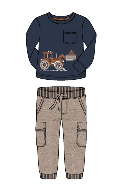 pumpkin tractor top w/pant