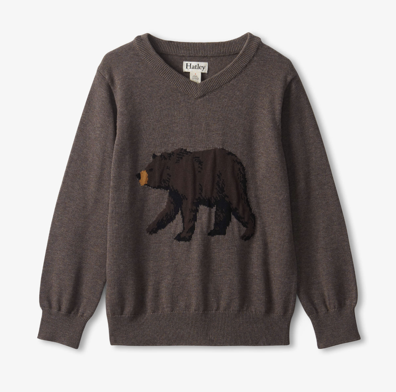Brown Bear V-neck sweater