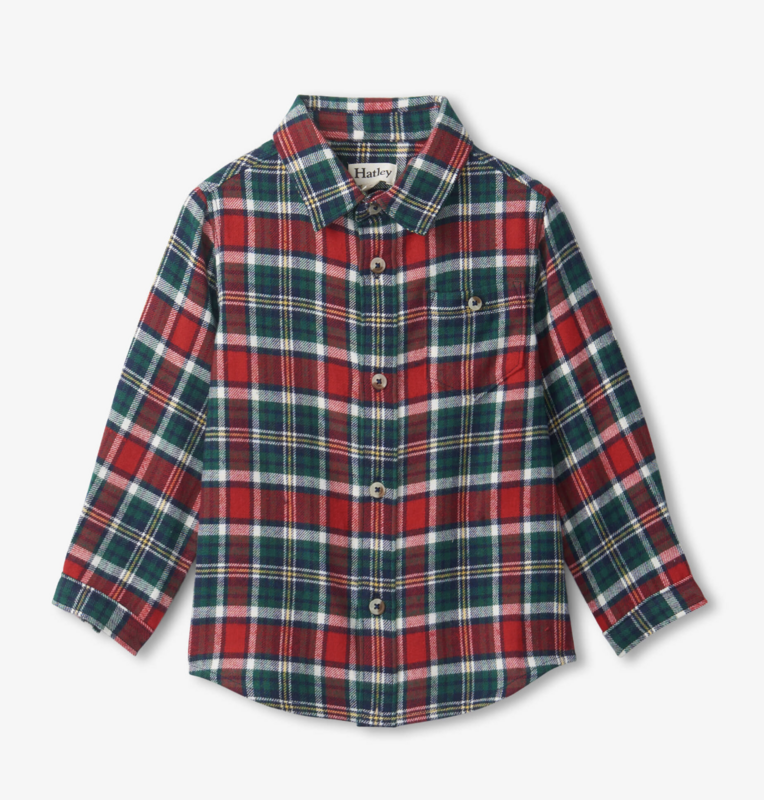 Winter Plaid Toddler Button Down