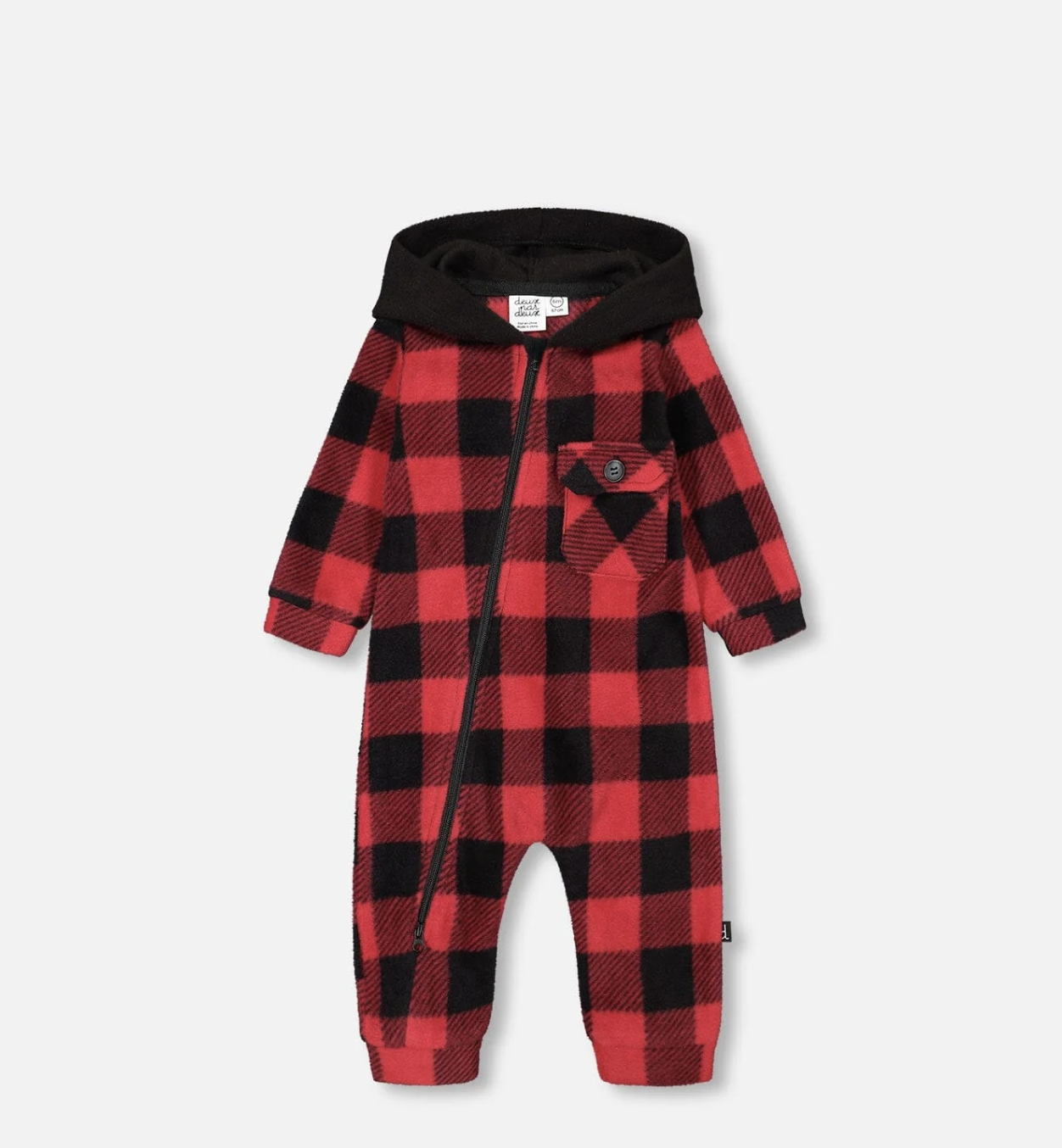 F20NB40 Light polar lumberjack hooded jumpsuit