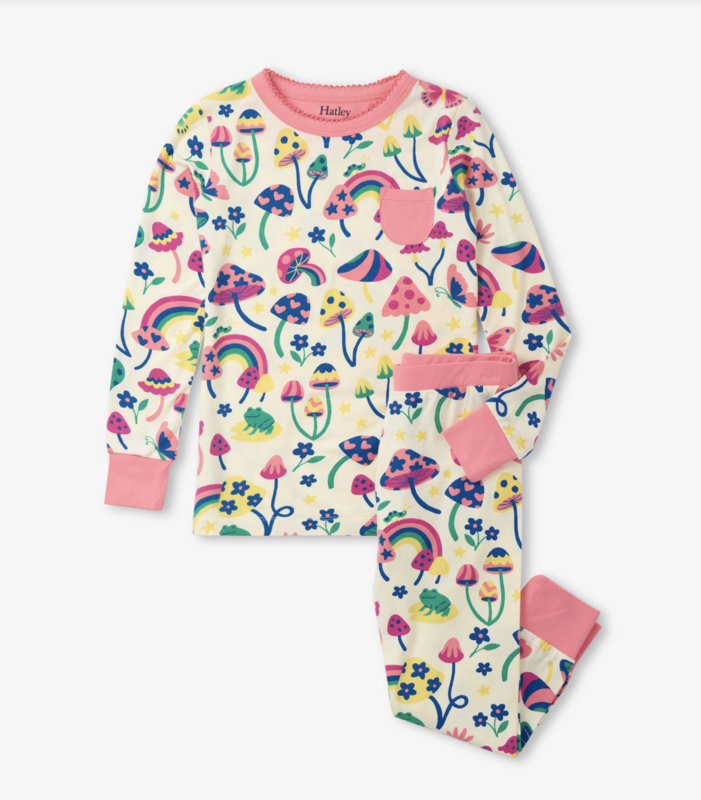 Groovy mushroom bamboo pj set